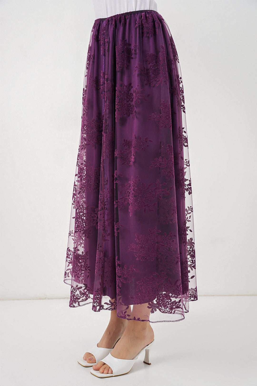 Bigdart Jupe longue en tulle imprimée femme 8070 - Violet