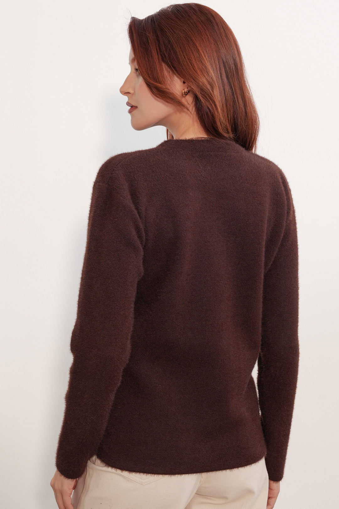 Bigdart Pull à col oversize avec détail en foulard 15971 - Marron