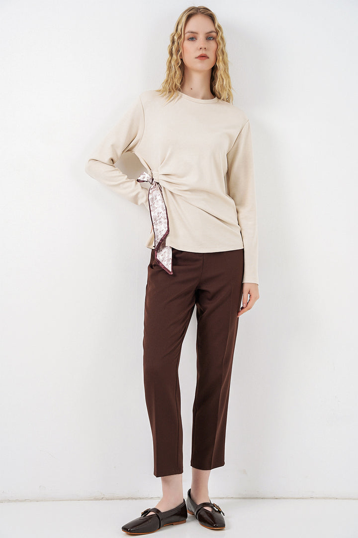 Bigdart Blouse à manches longues avec détail foulard pour femme 40000 - Crème
