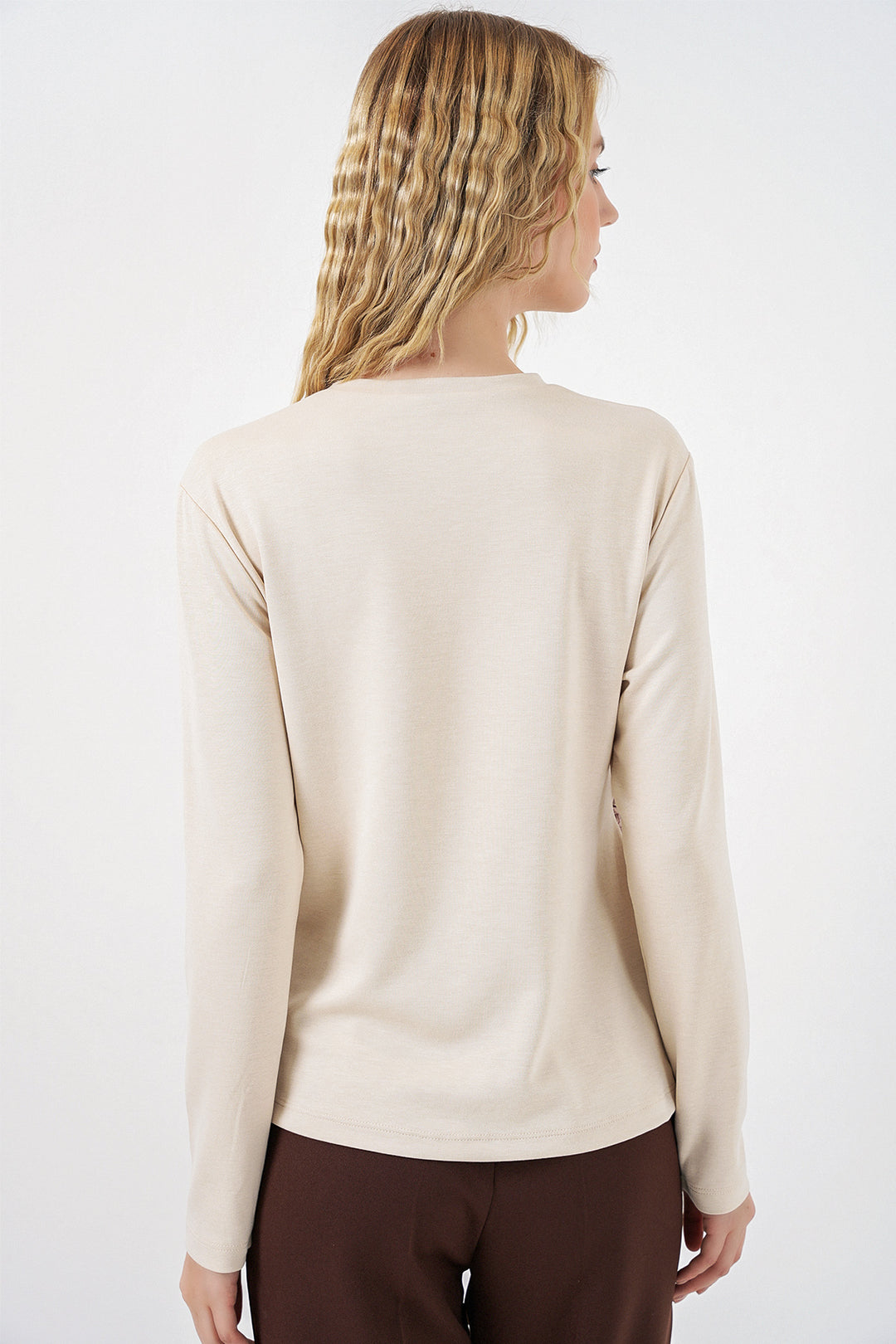 Bigdart Blouse à manches longues avec détail foulard pour femme 40000 - Crème