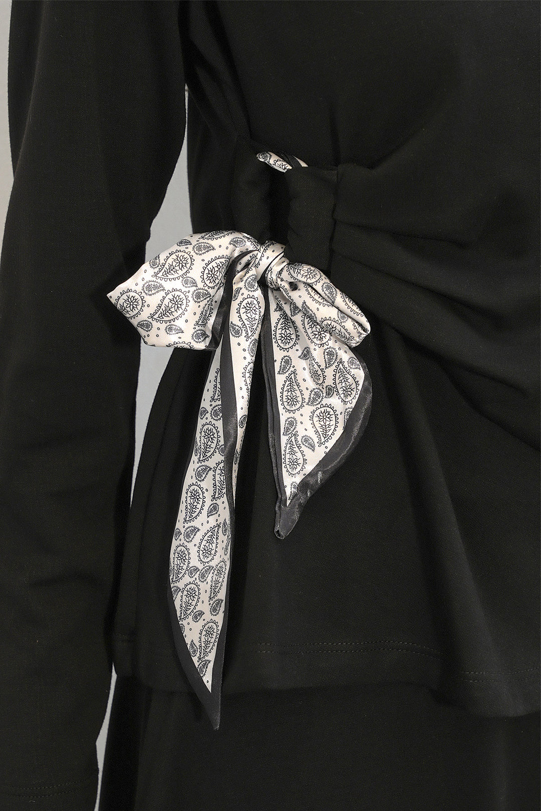 Bigdart Ensemble Jupe Blouse avec Foulard Femme 8077 - Noir