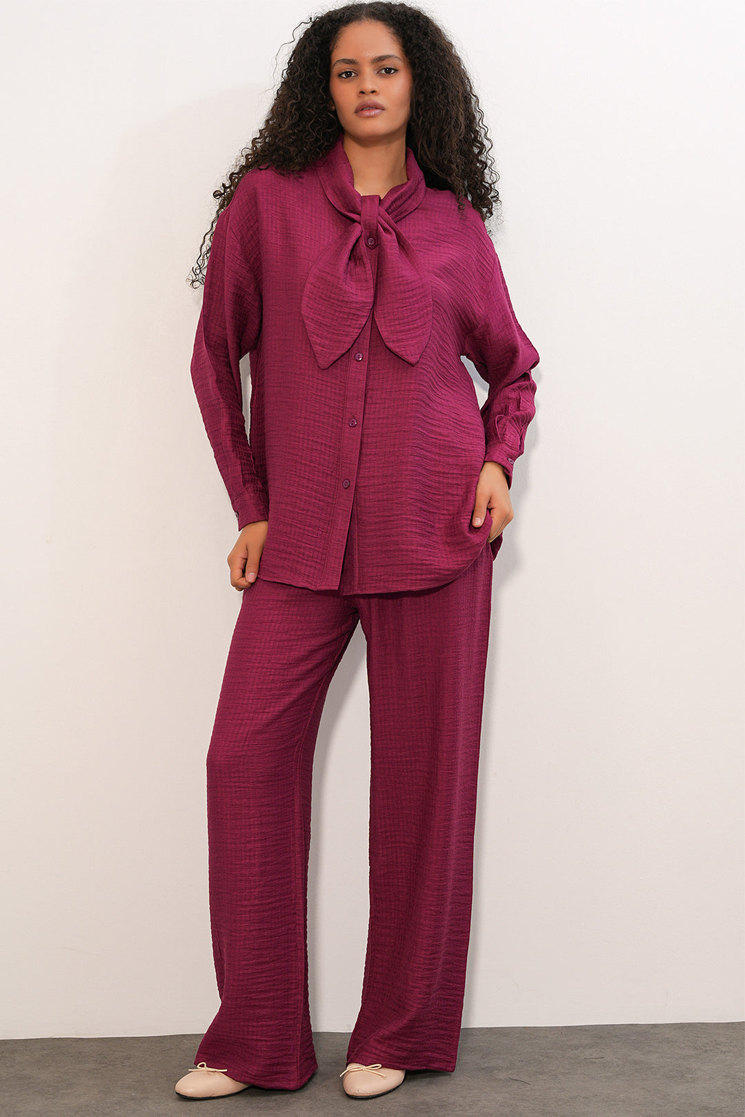 Bigdart Ensemble de 2 pantalons foulard pour femme 30093 - Bordeaux