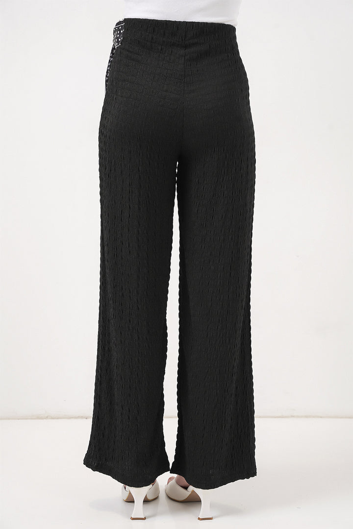 Bigdart Pantalon Tricoté avec Foulard Femme 30070 - Noir