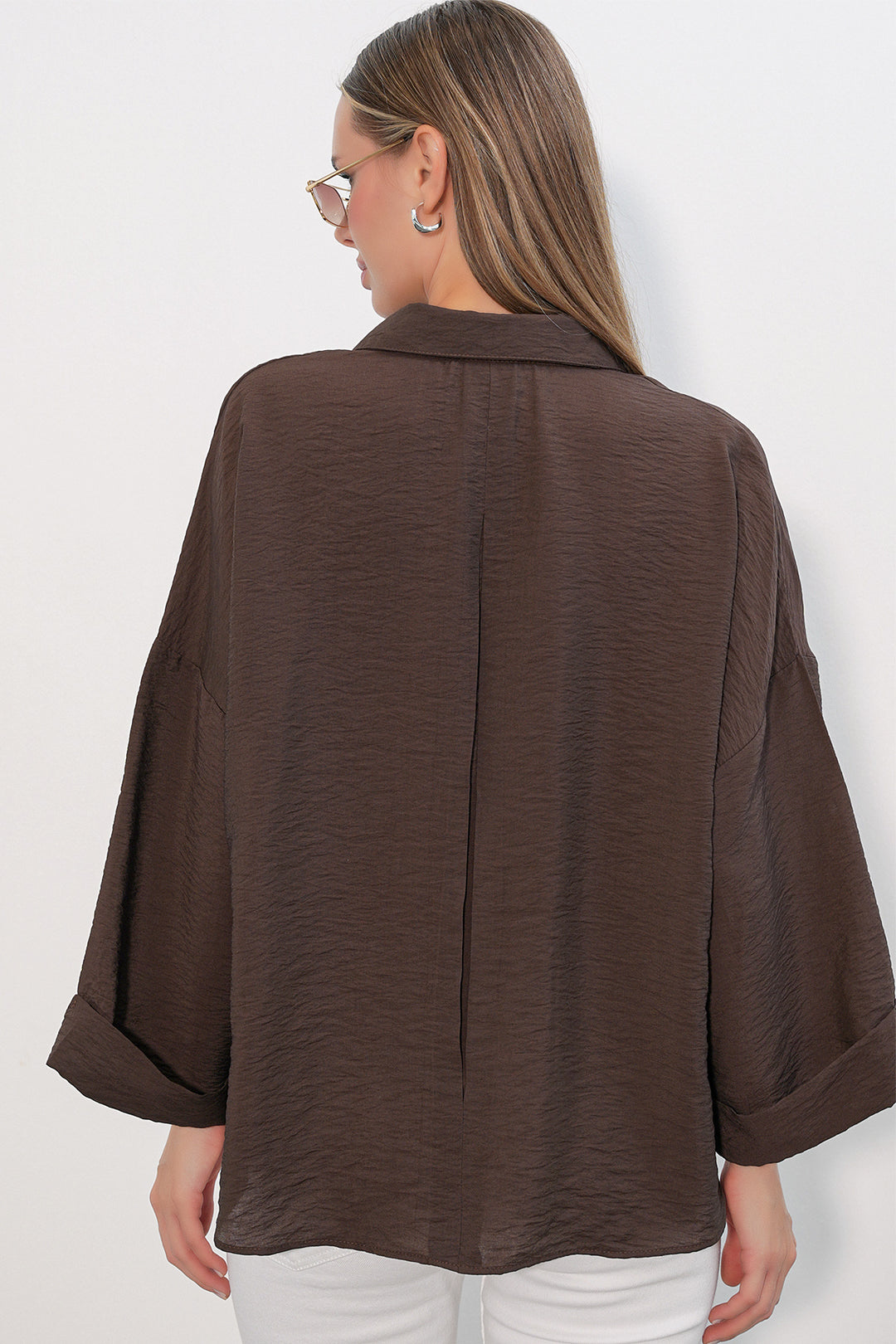 Bigdart Chemisier Oversize à Manches Larges Femme 20401 - Marron