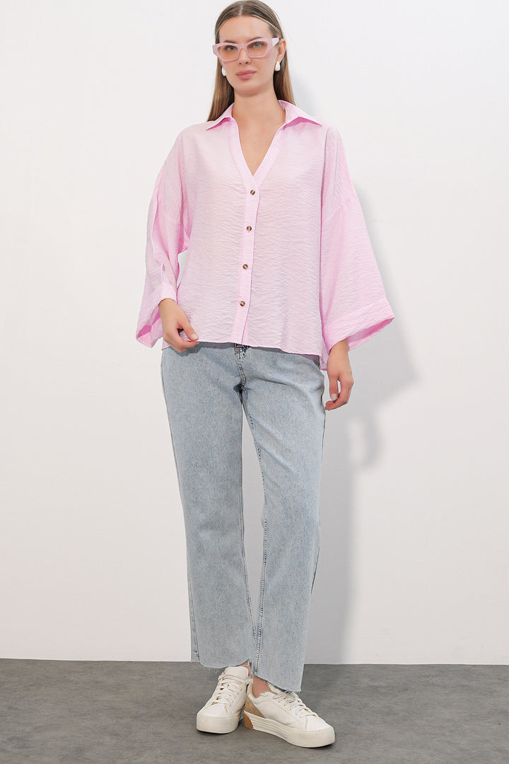 Bigdart Chemisier Oversize à Manches Larges Femme 20401 - Rose