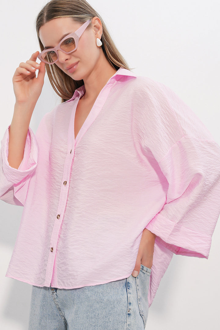 Bigdart Chemisier Oversize à Manches Larges Femme 20401 - Rose