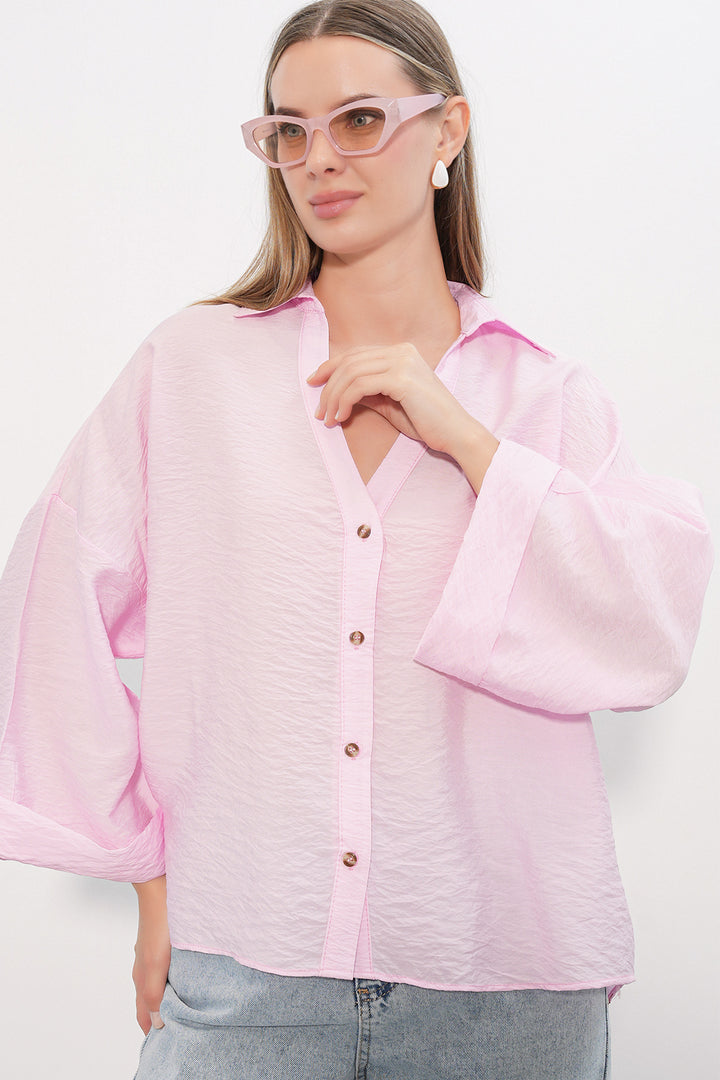 Bigdart Chemisier Oversize à Manches Larges Femme 20401 - Rose