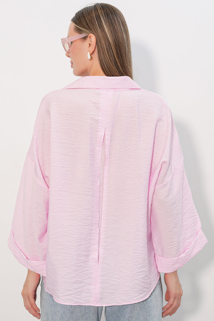 Bigdart Chemisier Oversize à Manches Larges Femme 20401 - Rose
