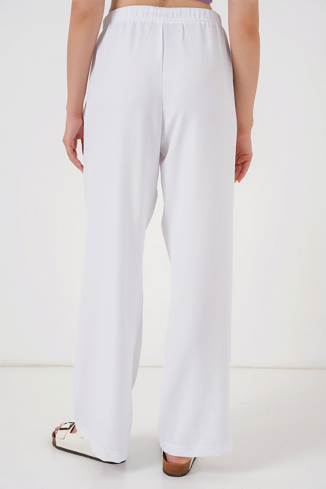 Bigdart Pantalon en lin à jambes larges pour femme 6735 - Blanc