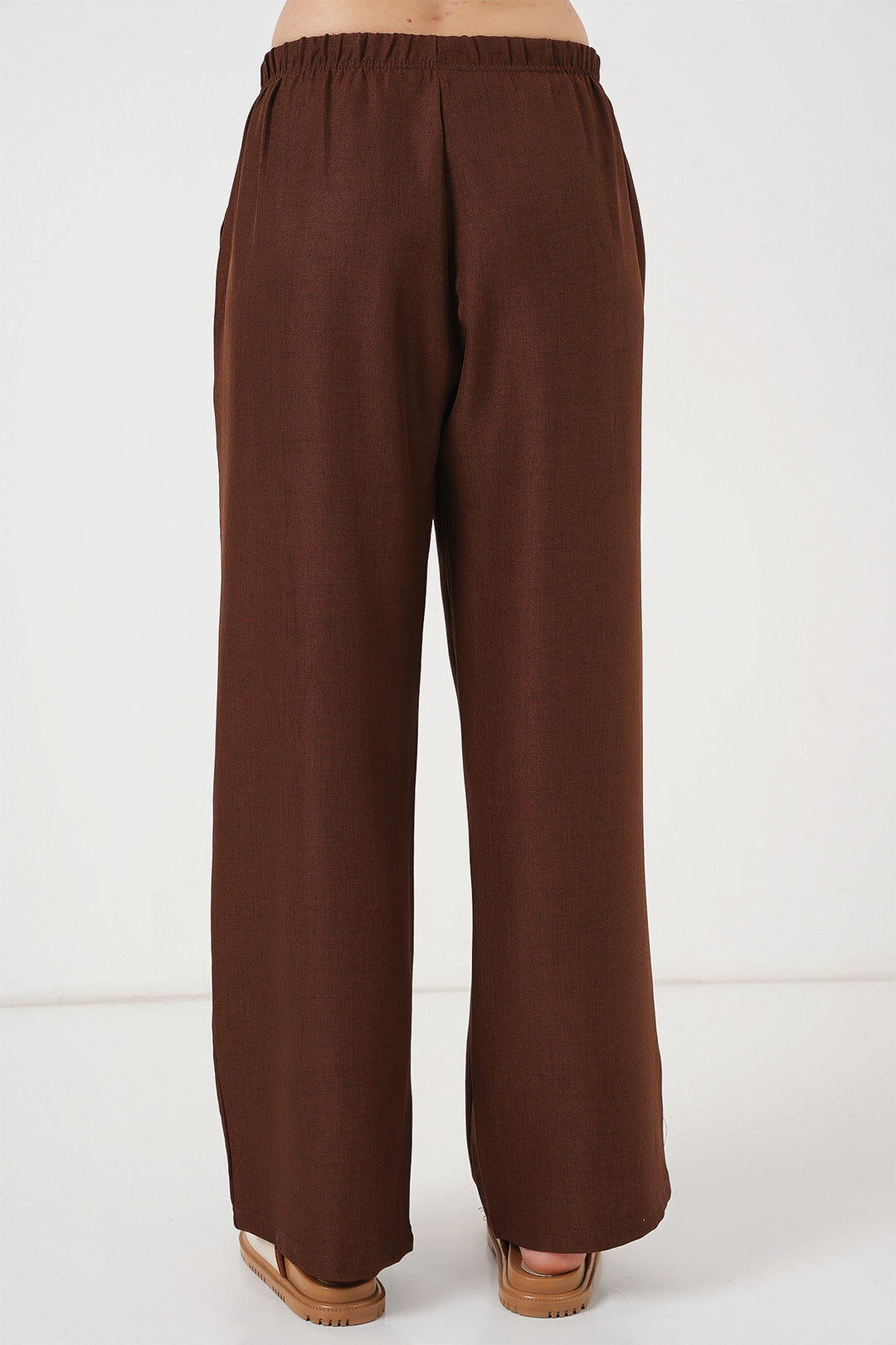 Bigdart Pantalon en lin à jambes larges pour femmes 6735 - Marron