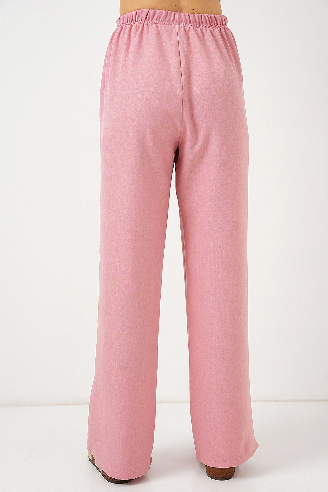 Bigdart Pantalon en lin à jambes larges pour femme 6735 - Poudre