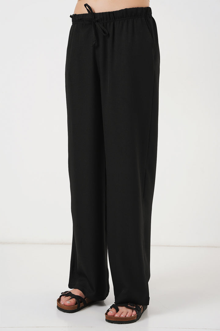 Bigdart Pantalon en lin à jambes larges pour femme 6735 - Noir