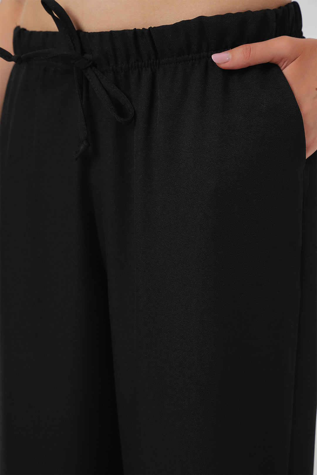 Bigdart Pantalon en lin à jambes larges pour femme 6735 - Noir