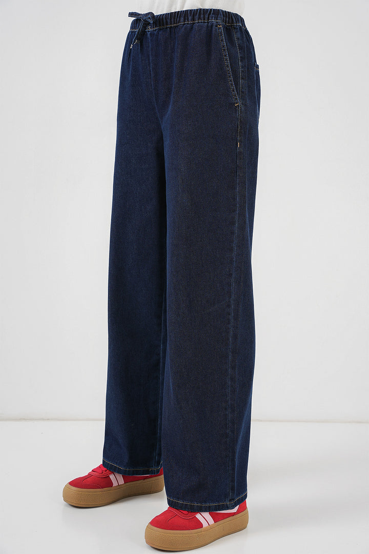 Bigdart Pantalon en jean large femme 6706 - Bleu marine