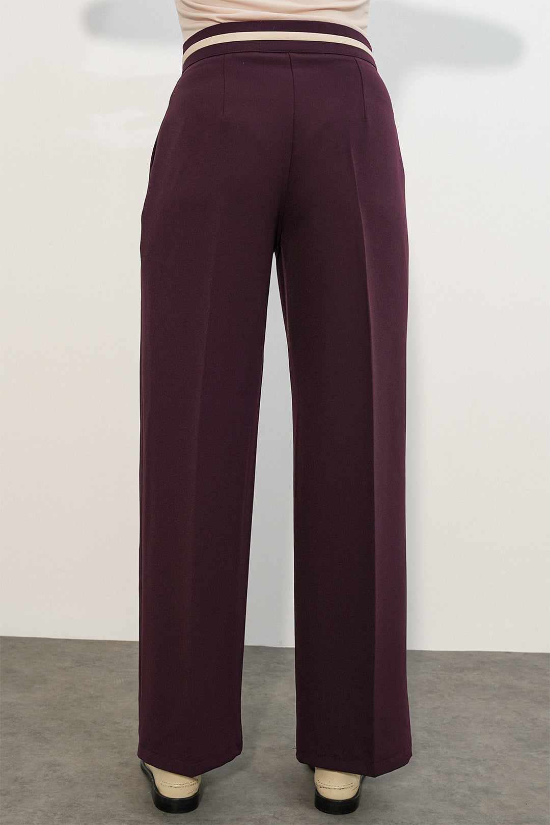 Bigdart Pantalon en tissu à jambes larges pour femme 30088 - Bordeaux