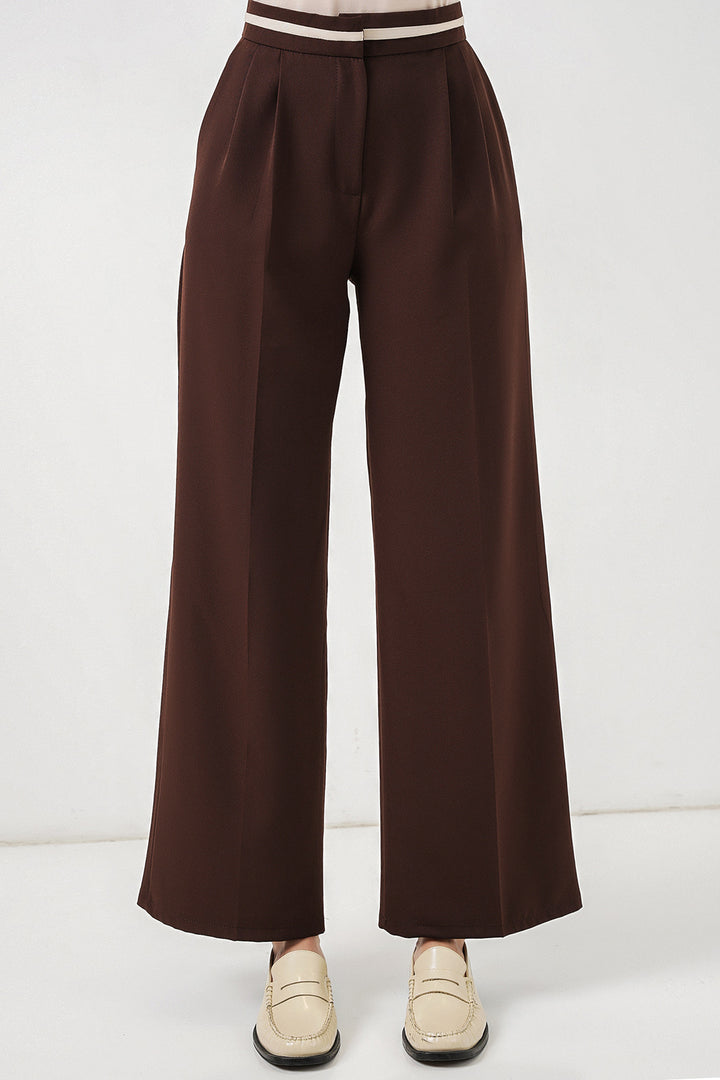 Bigdart Pantalon en tissu large femme 30088 - Marron