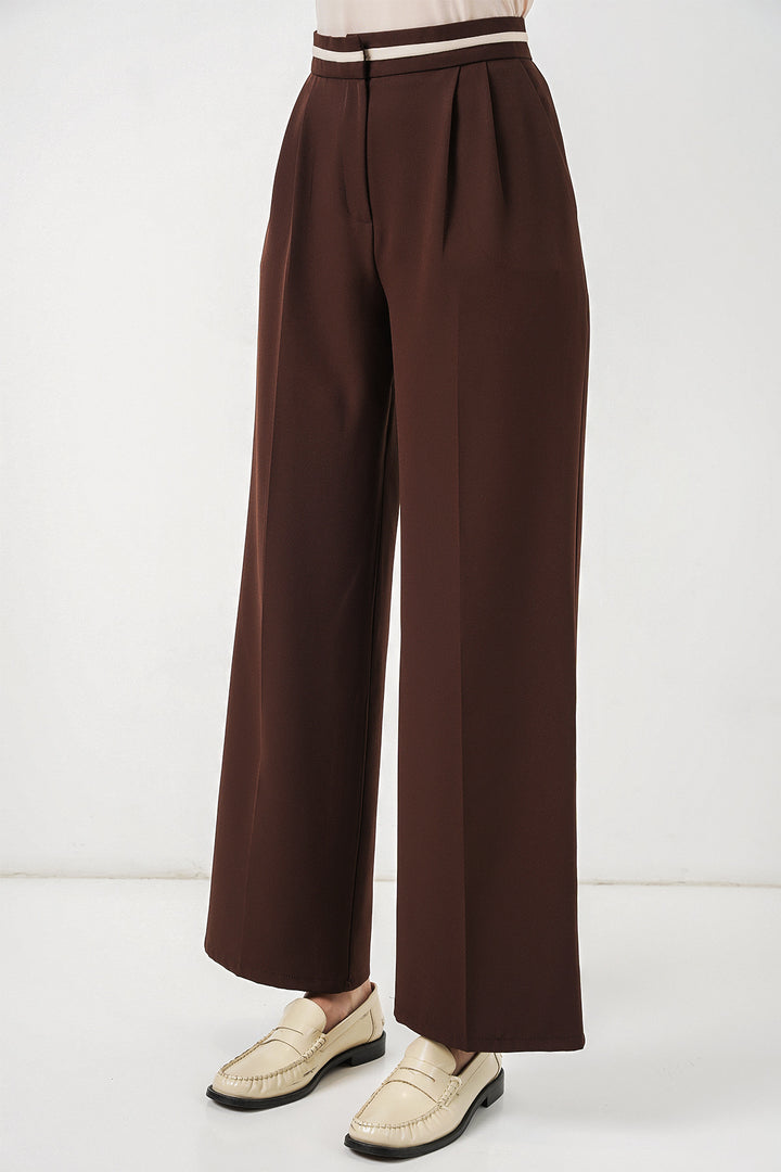 Bigdart Pantalon en tissu large femme 30088 - Marron