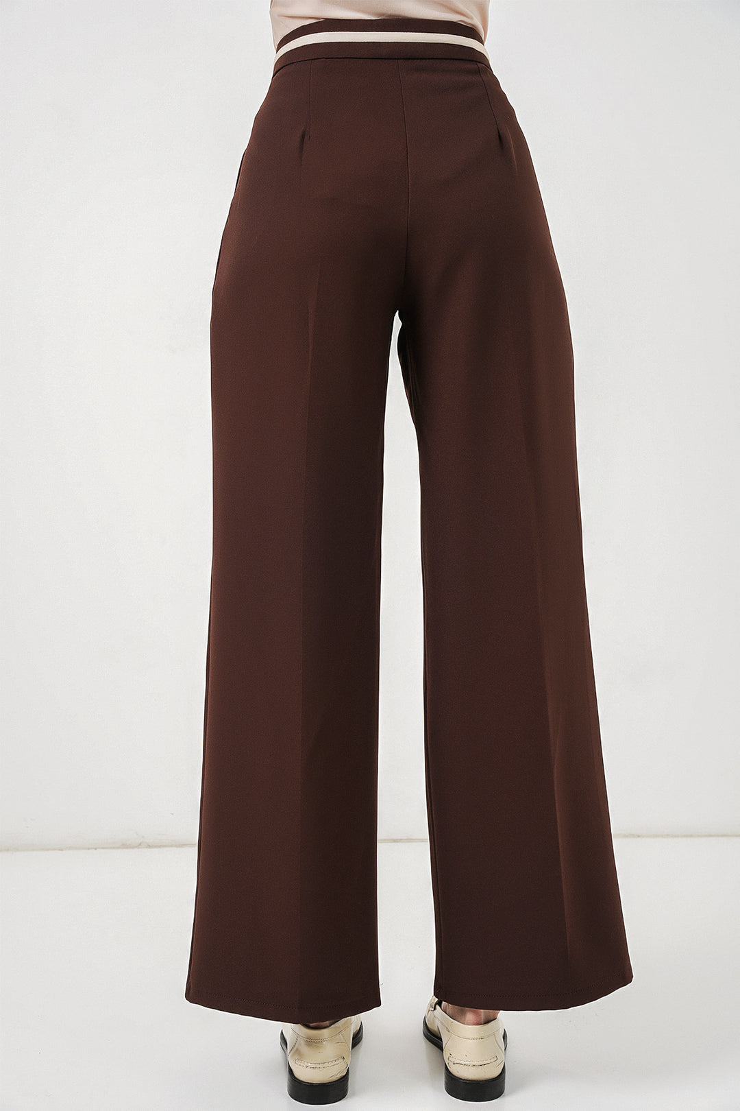 Bigdart Pantalon en tissu large femme 30088 - Marron