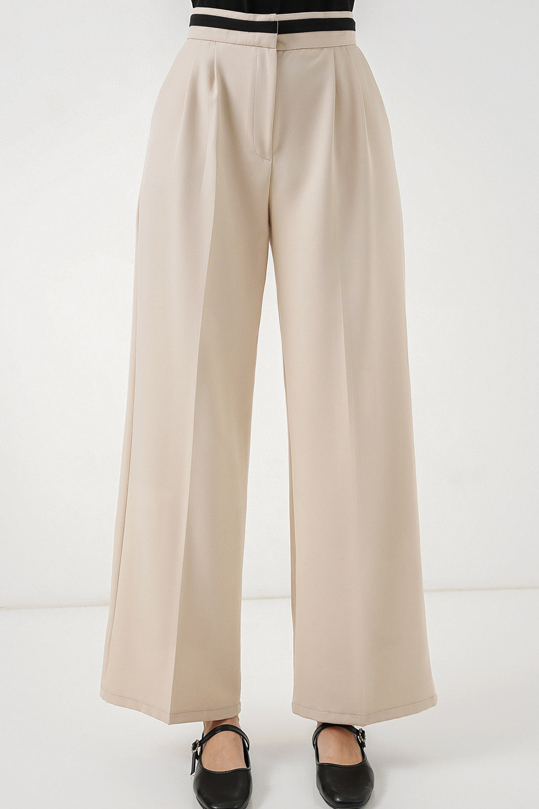 Bigdart Pantalon en tissu large femme 30088 - Crème