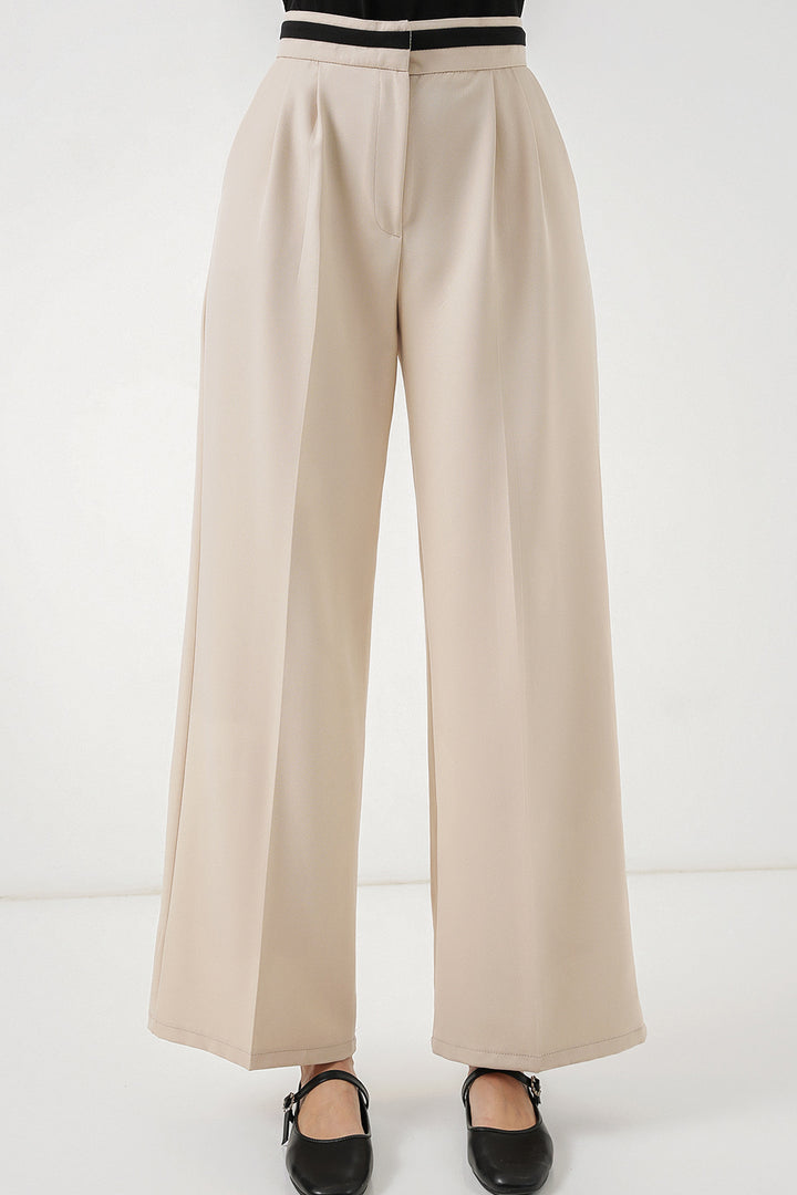 Bigdart Pantalon en tissu large femme 30088 - Crème