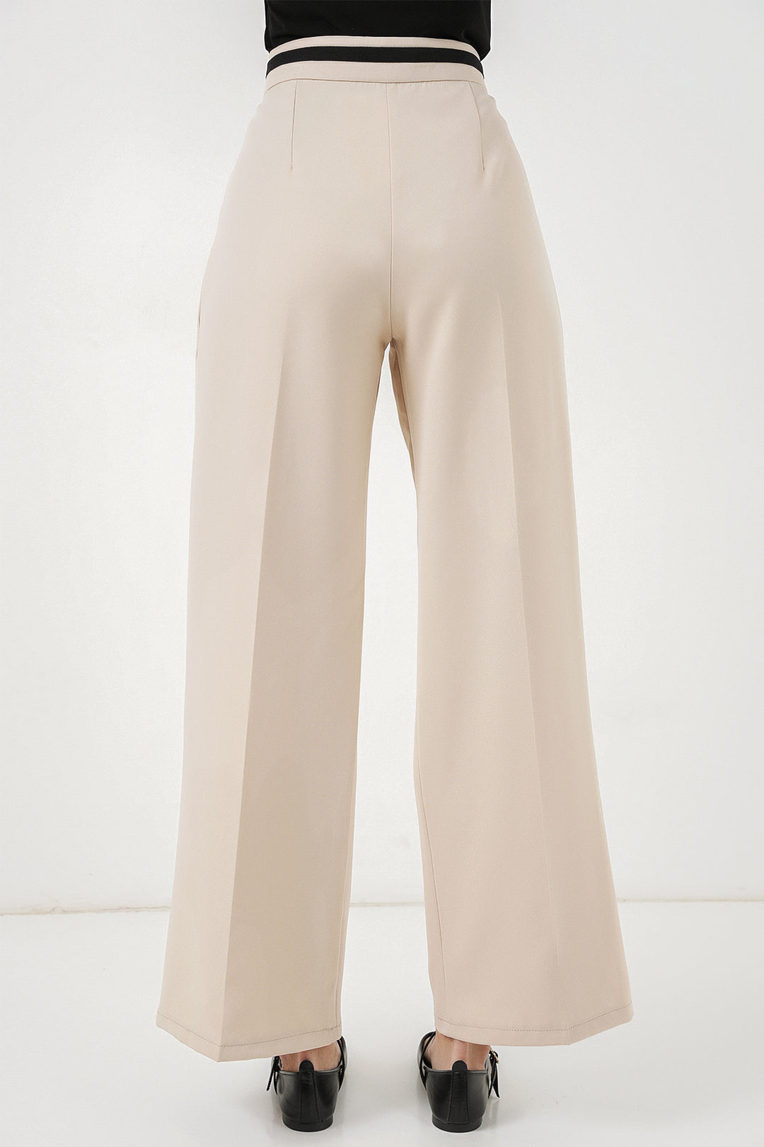 Bigdart Pantalon en tissu large femme 30088 - Crème