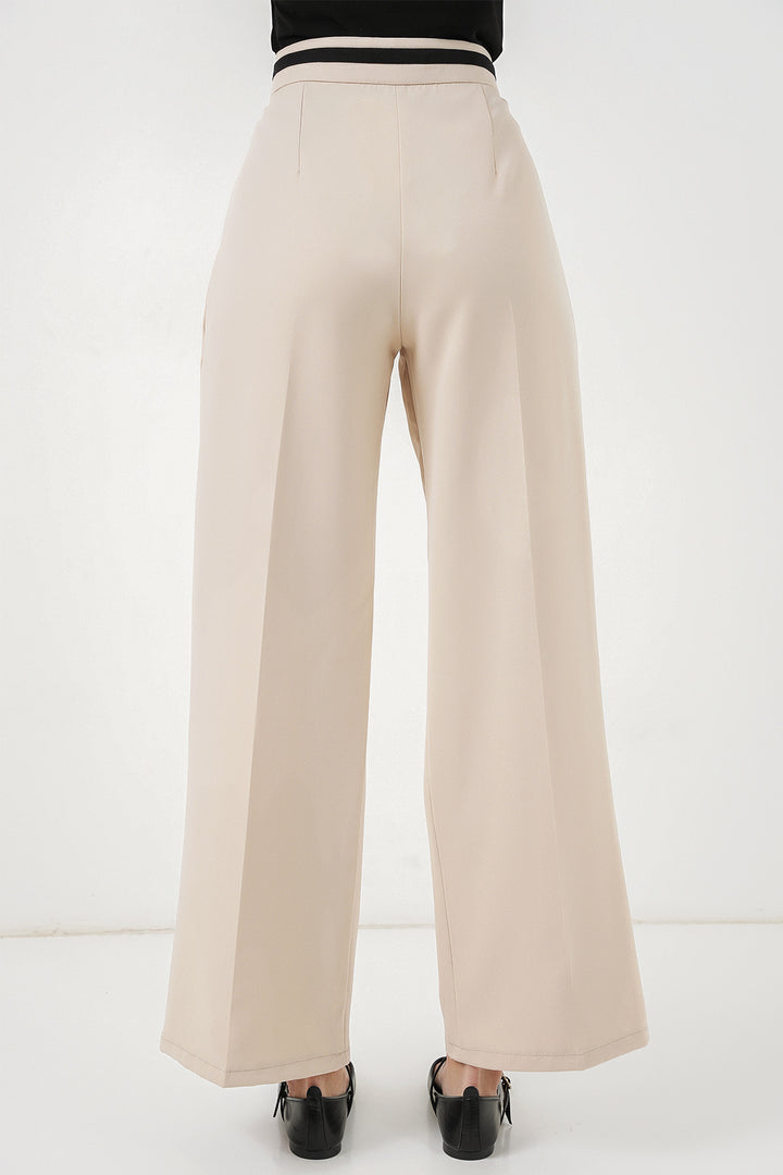 Bigdart Pantalon en tissu large femme 30088 - Crème