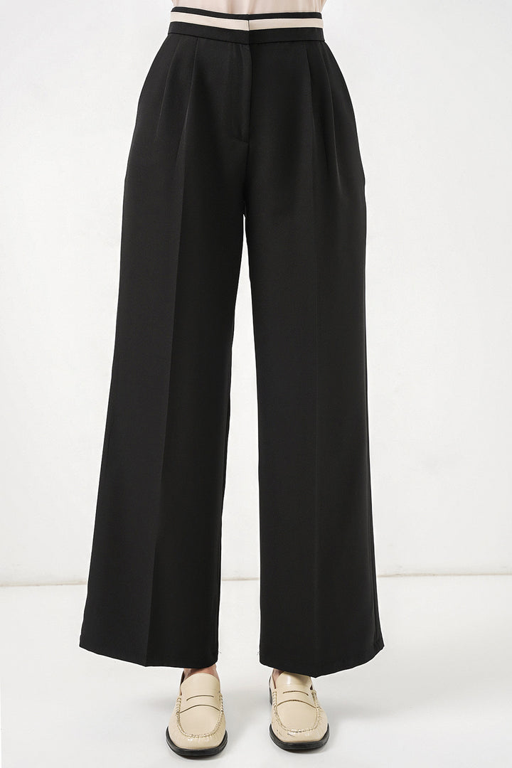 Bigdart Pantalon en tissu large femme 30088 - Noir