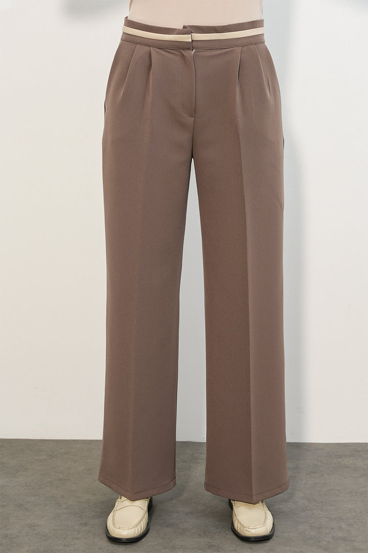 Bigdart Pantalon en tissu à jambes larges pour femme 30088 - Vison