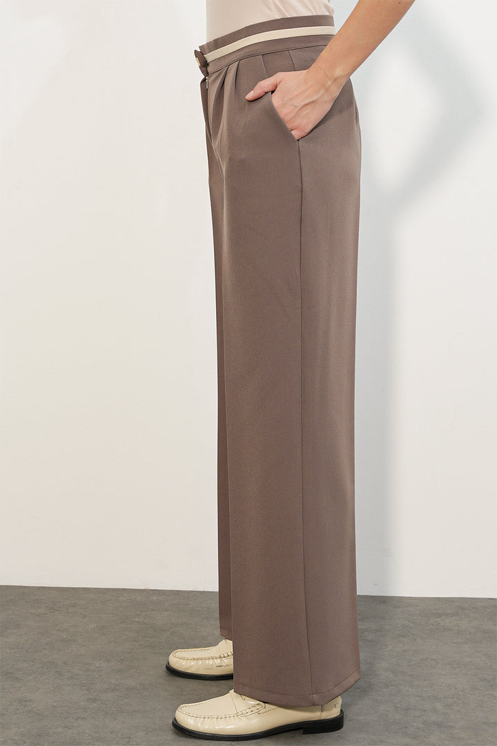 Bigdart Pantalon en tissu à jambes larges pour femme 30088 - Vison