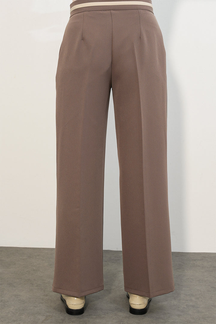 Bigdart Pantalon en tissu à jambes larges pour femme 30088 - Vison