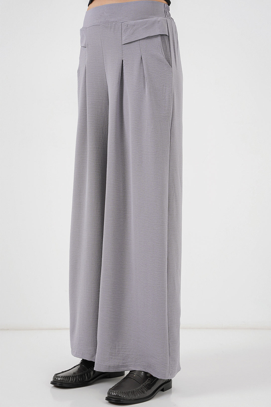 Bigdart Pantalon Plissé Femme Large 6718 - Gris