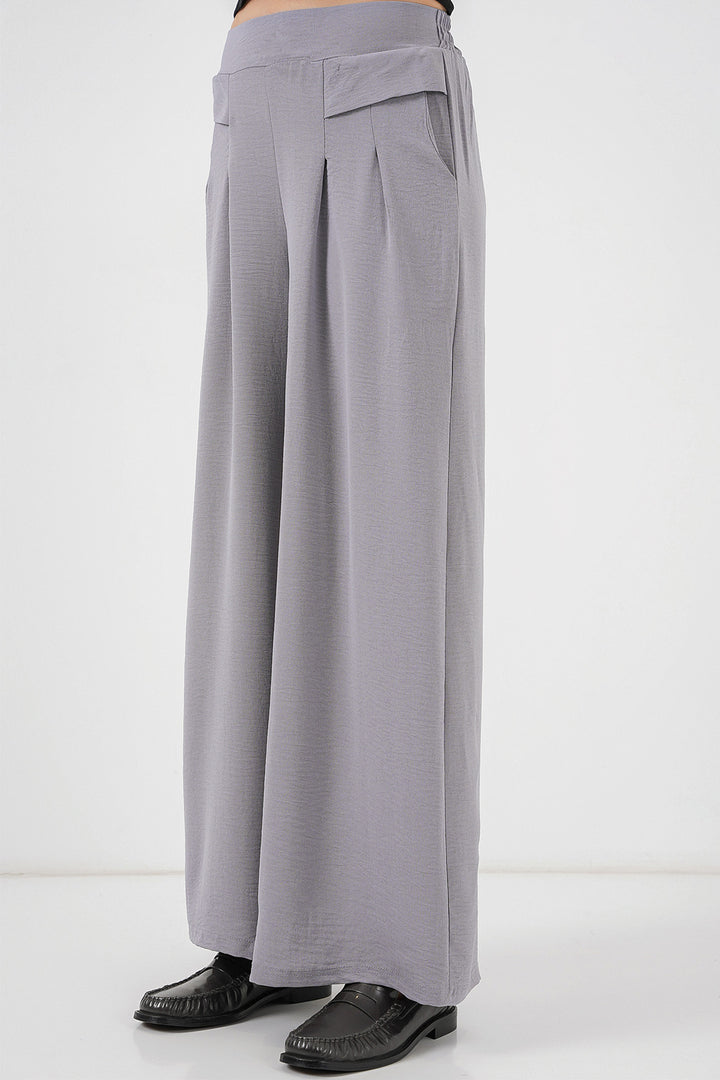 Bigdart Pantalon Plissé Femme Large 6718 - Gris