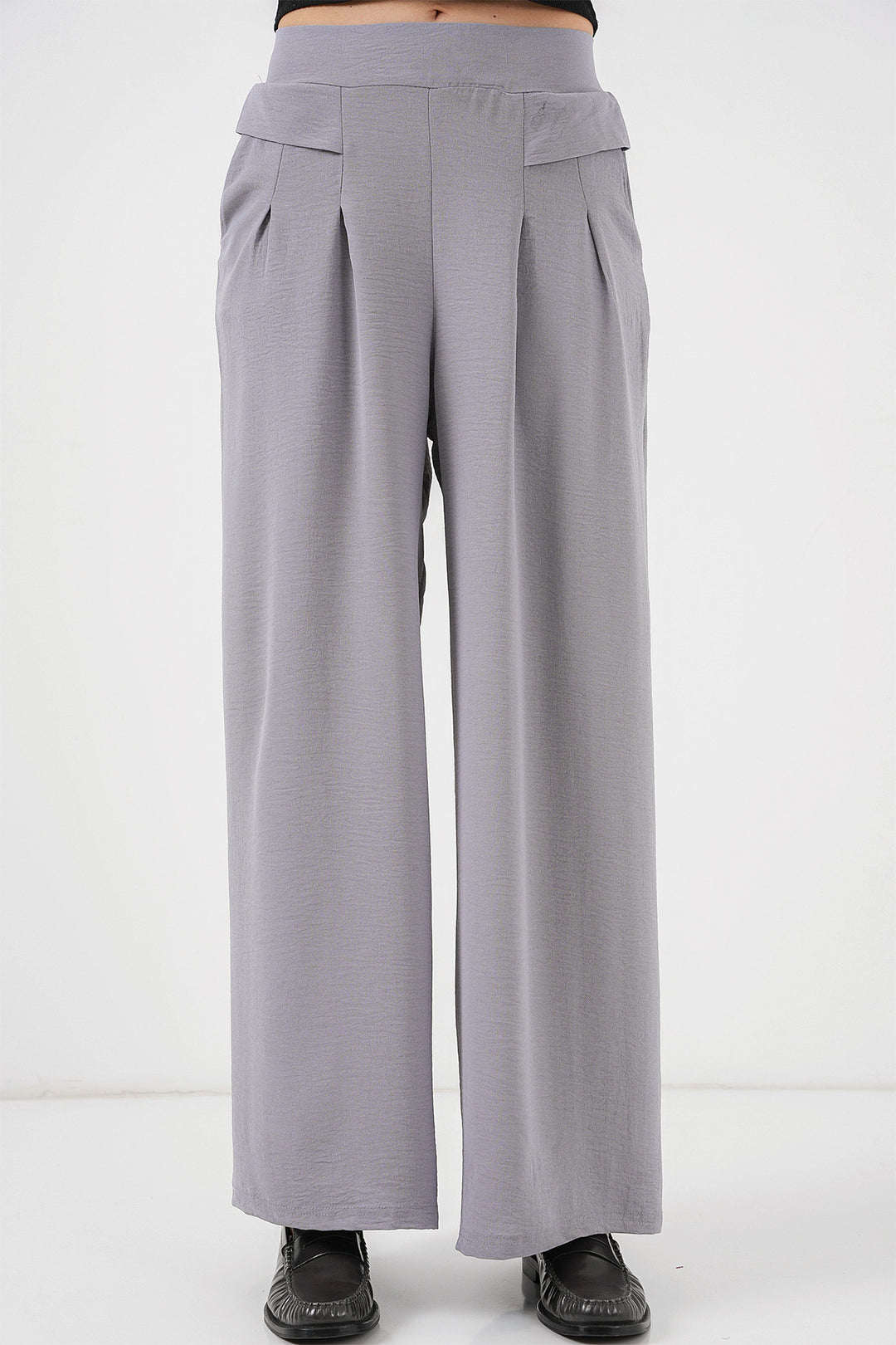 Bigdart Pantalon Plissé Femme Large 6718 - Gris