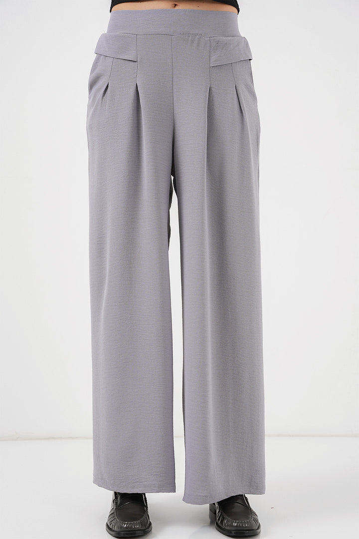 Bigdart Pantalon Plissé Femme Large 6718 - Gris