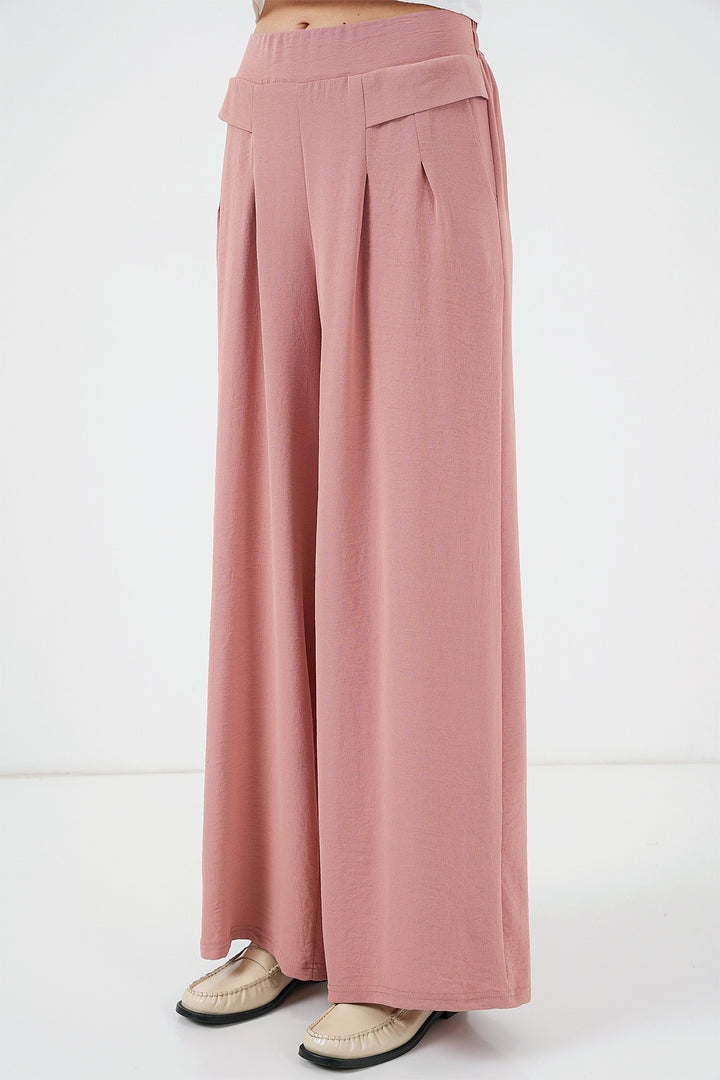 Bigdart Pantalon Plissé Femme Large 6718 - Rose Poudré