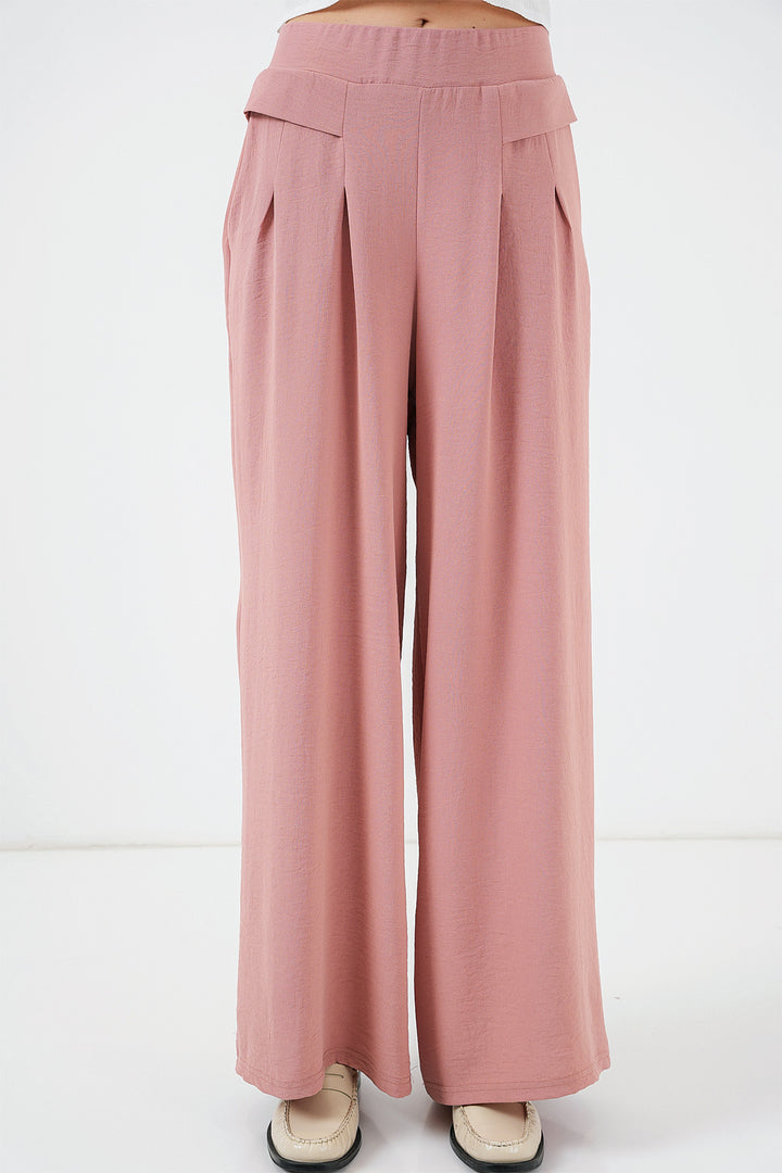Bigdart Pantalon Plissé Femme Large 6718 - Rose Poudré