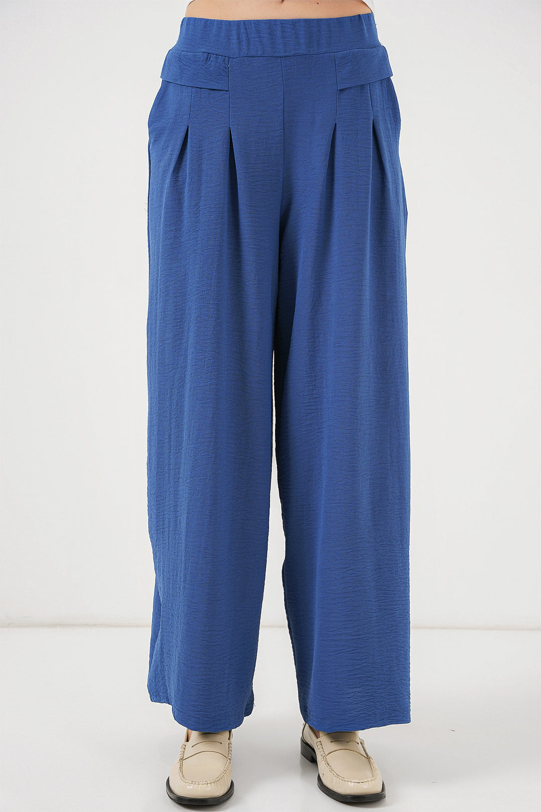 Bigdart Pantalon large plissé pour femmes 6718 - Indigo