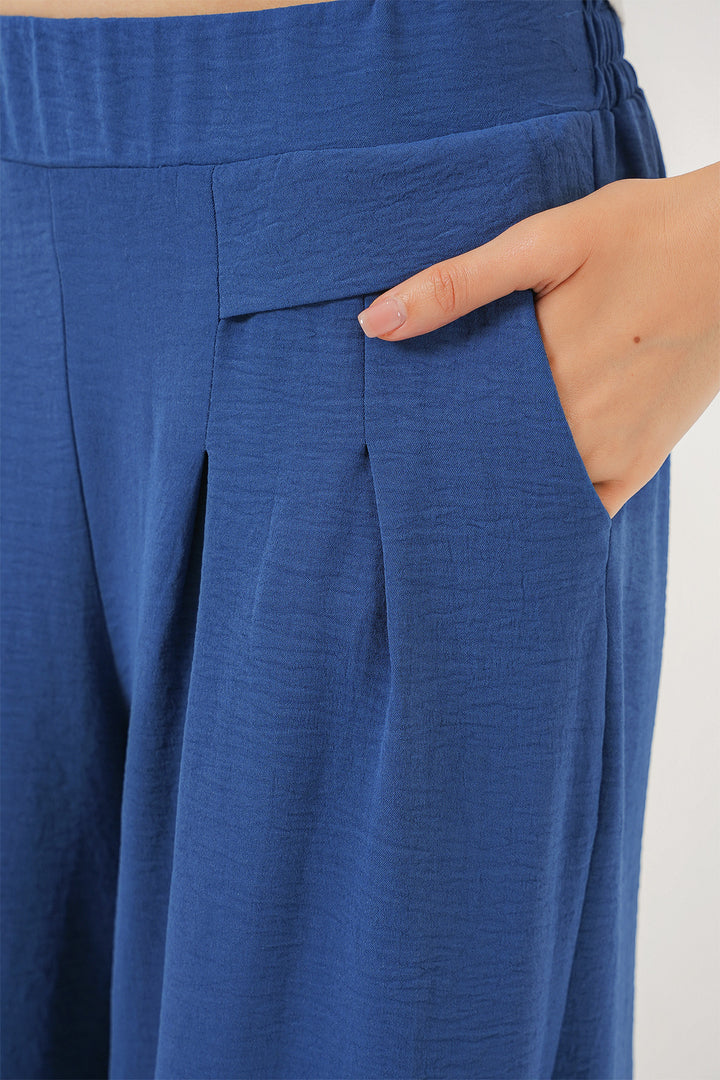Bigdart Pantalon Plissé à Jambes Larges Femme 6718 - Indigo