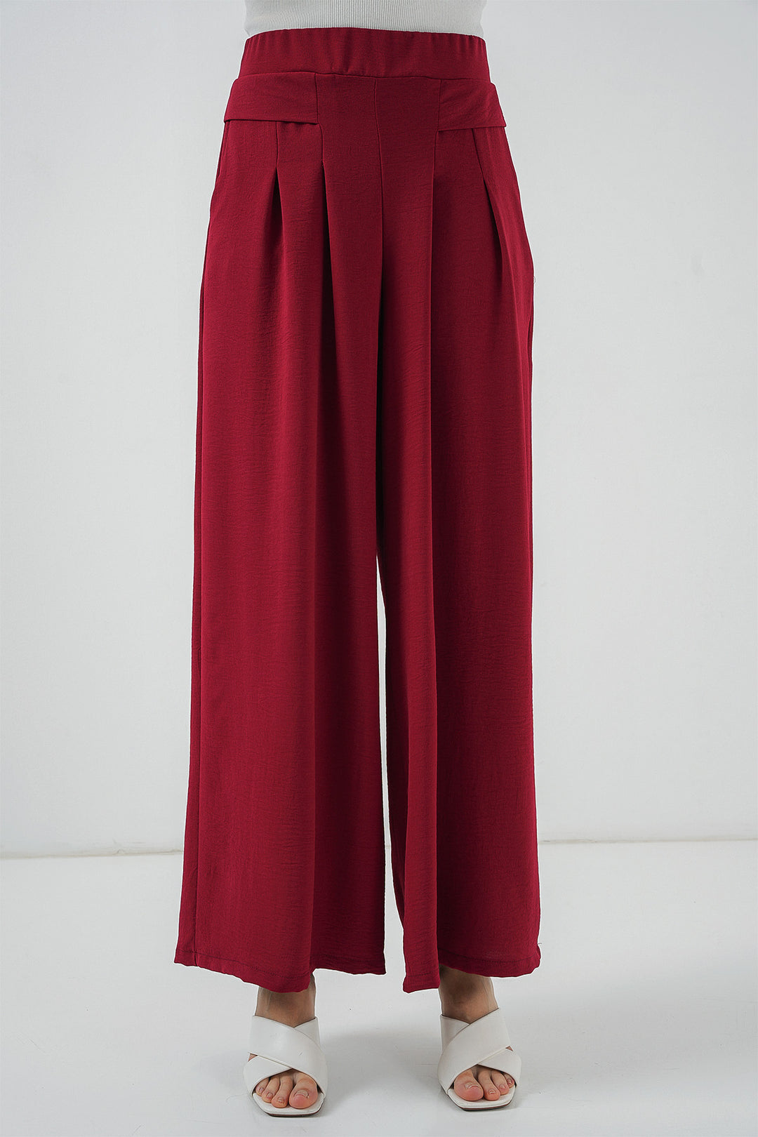 Bigdart Pantalon plissé large femme 6718 - Rouge