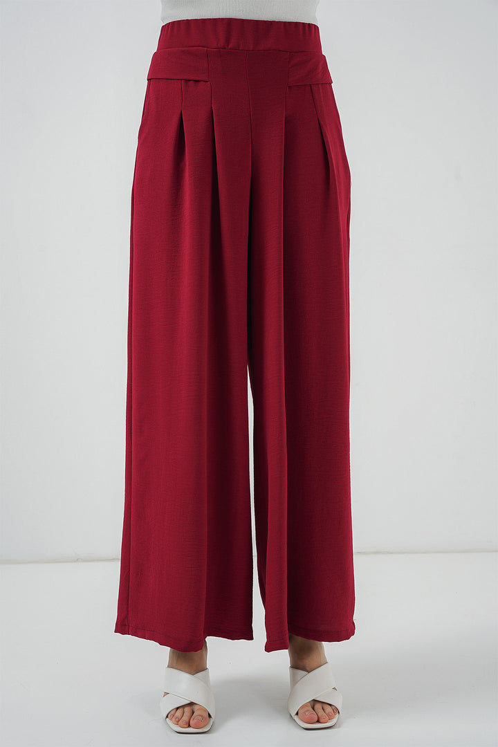 Bigdart Pantalon plissé large femme 6718 - Rouge
