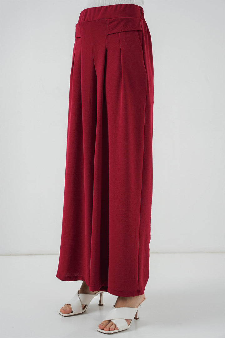 Bigdart Pantalon Plissé à Jambes Larges Femme 6718 - Rouge