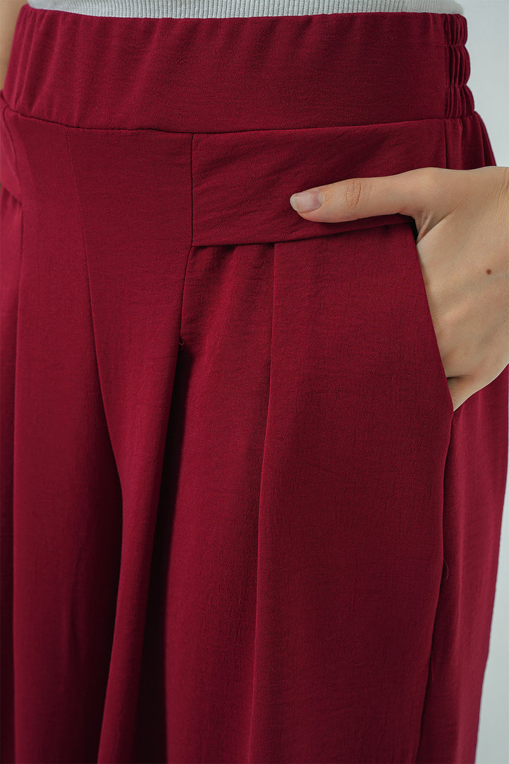 Bigdart Pantalon plissé large femme 6718 - Rouge