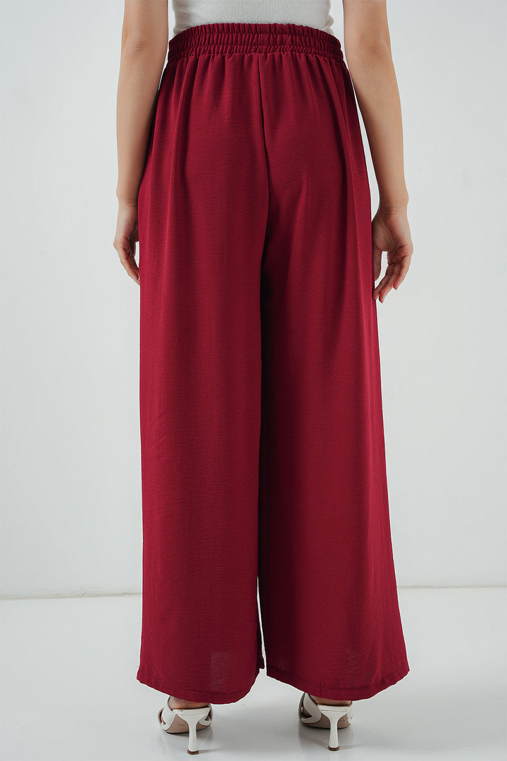 Bigdart Pantalon Plissé à Jambes Larges Femme 6718 - Rouge