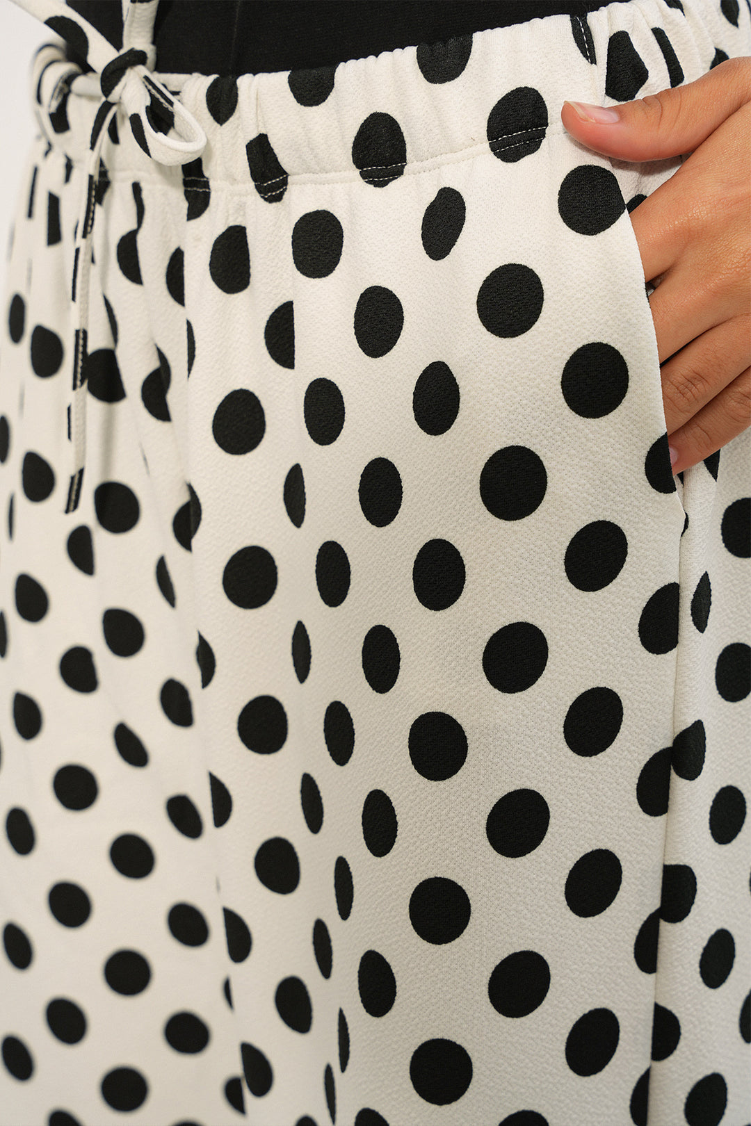Bigdart Pantalon à pois large pour femme 30116 - Blanc