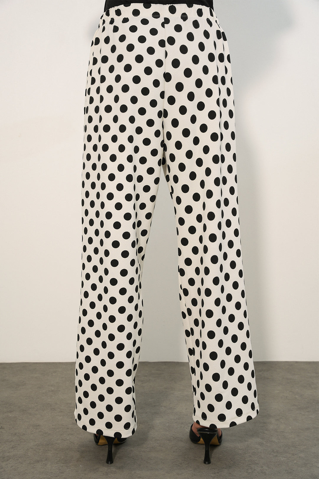 Bigdart Pantalon à pois large pour femme 30116 - Blanc
