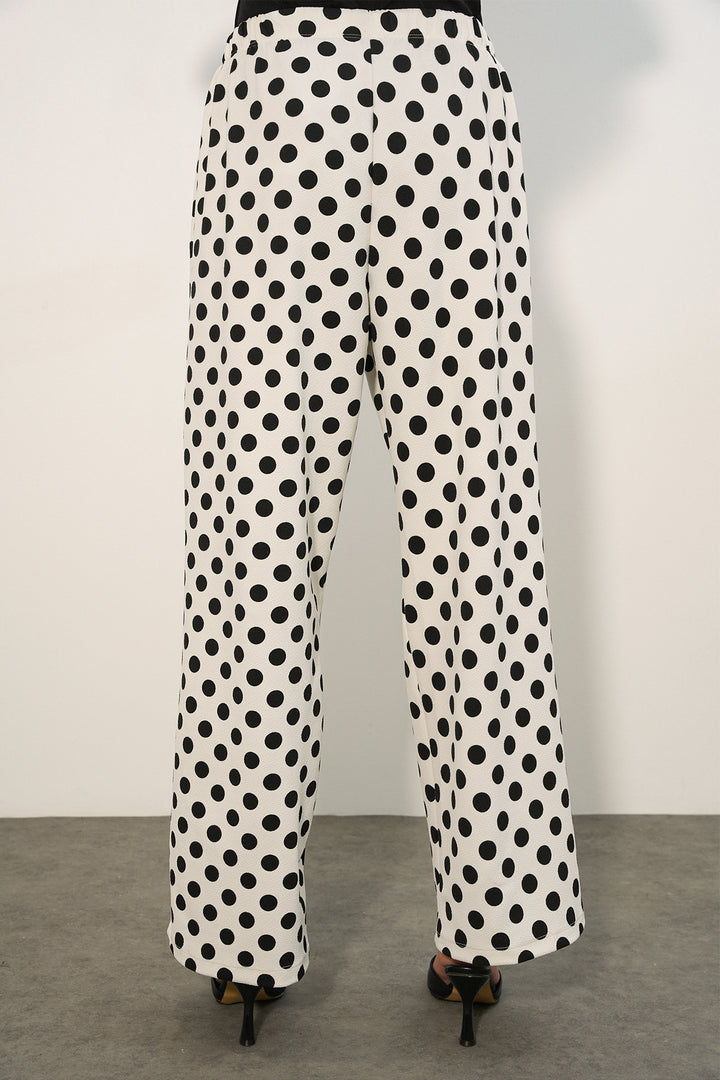 Bigdart Pantalon à pois large pour femme 30116 - Blanc