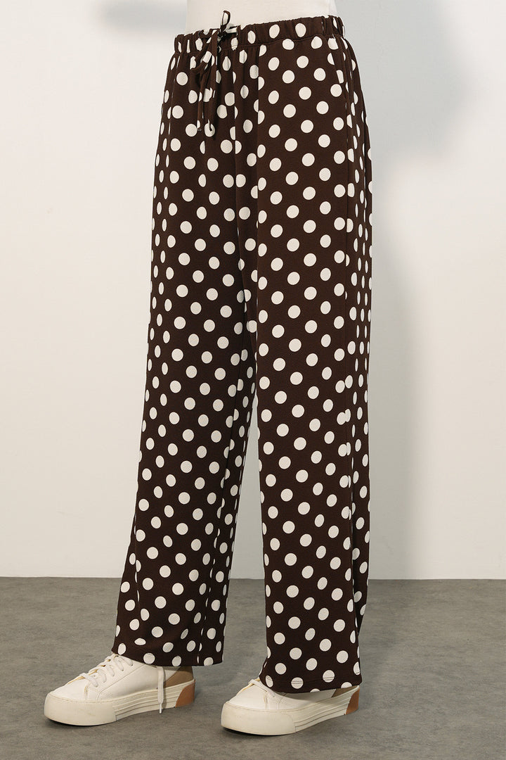 Bigdart Pantalon à pois large pour femme 30116 - Marron