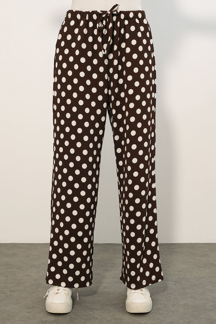 Bigdart Pantalon à pois large pour femme 30116 - Marron