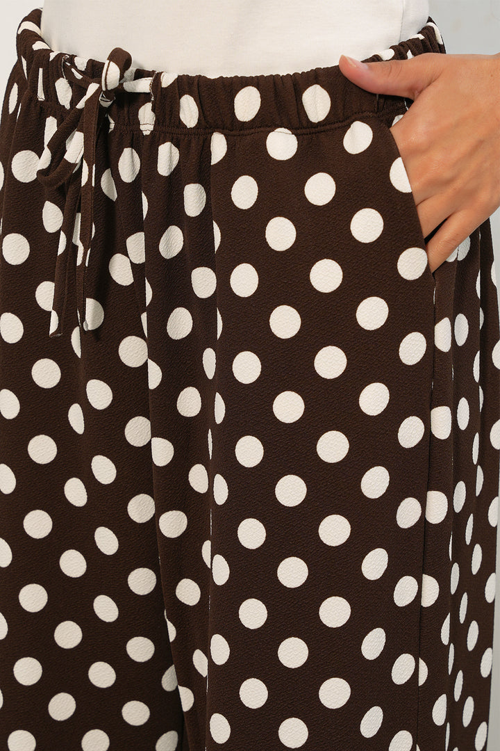 Bigdart Pantalon à pois large pour femme 30116 - Marron