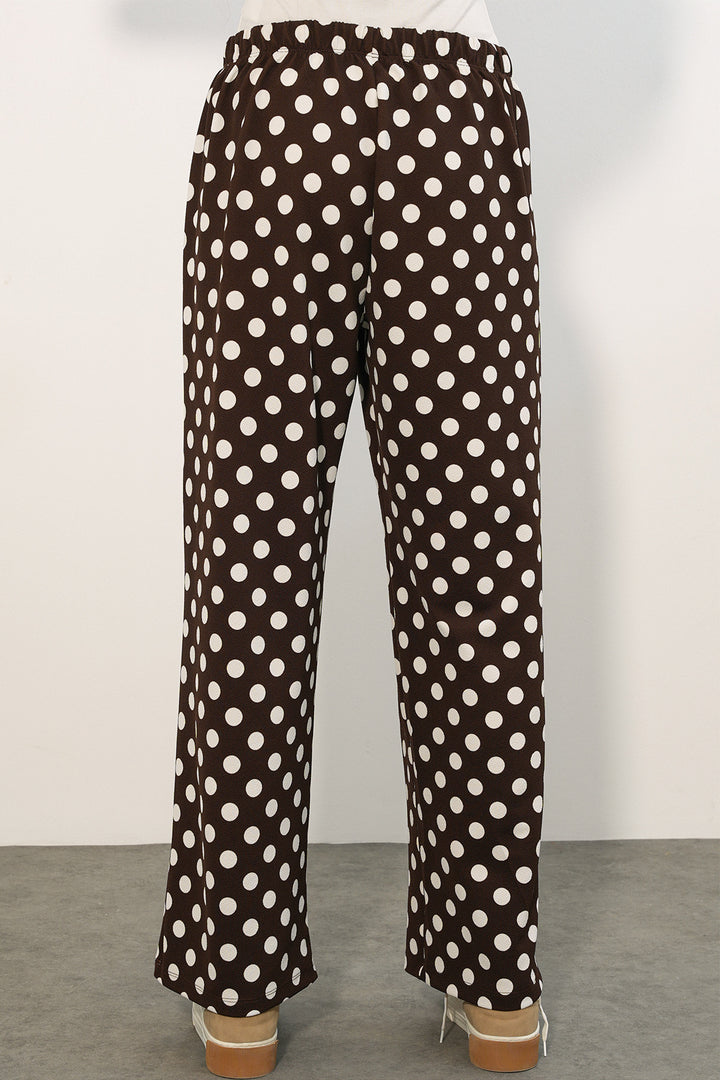 Bigdart Pantalon à pois large pour femme 30116 - Marron